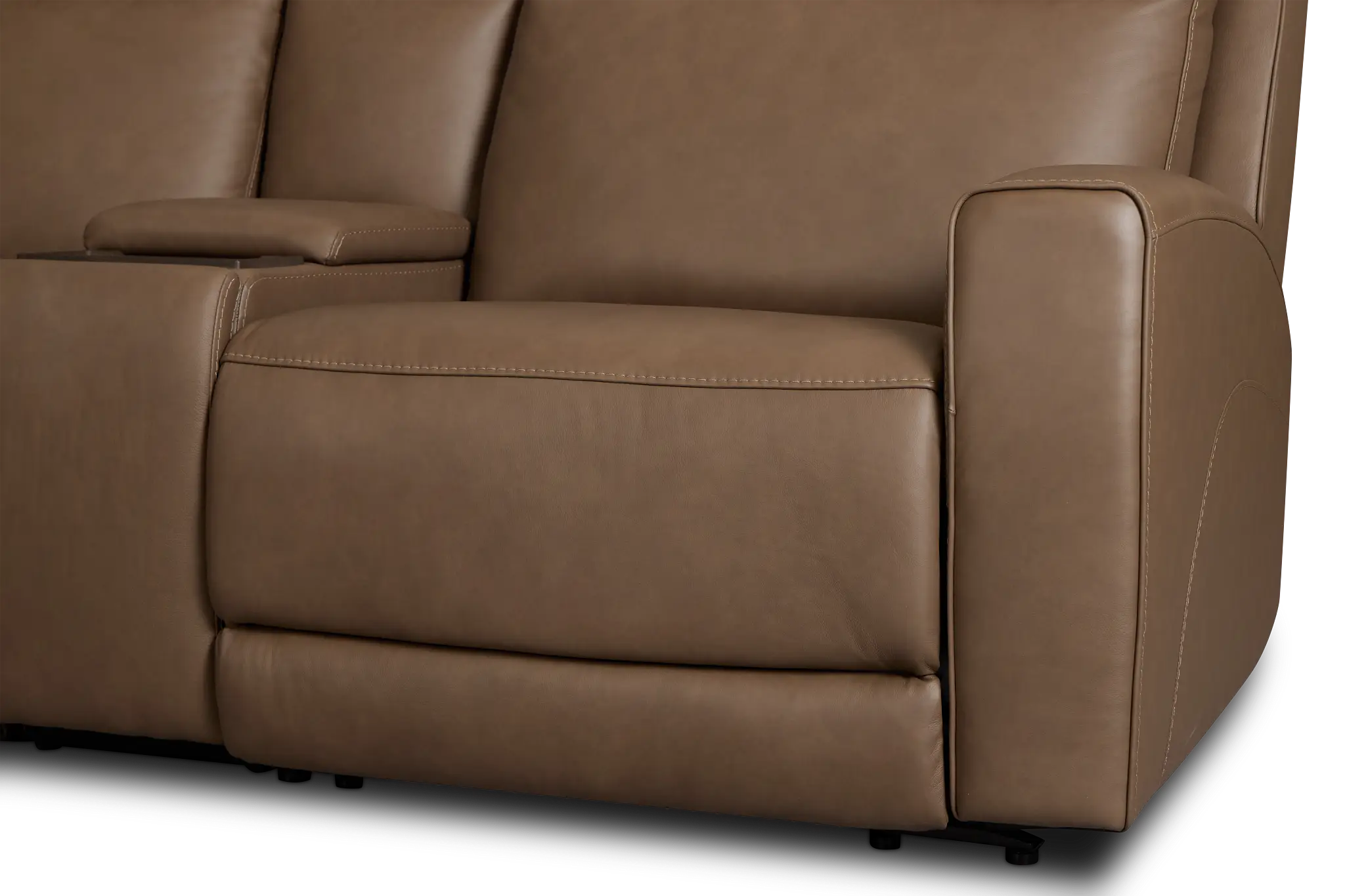 Flexsteel Belmont Dark Brown Lthr/vinyl Medium Triple Power 2-arm Sectional Flexsteel Belmont Dark Brown Lthr/vinyl Medium Triple Power 2-arm Sectional
