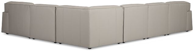 Blanca Gray Leather 6-piece Modular Sectional