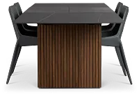 Wayne Two-tone Rect Table With 4 Gray Upholstered Side Chairs