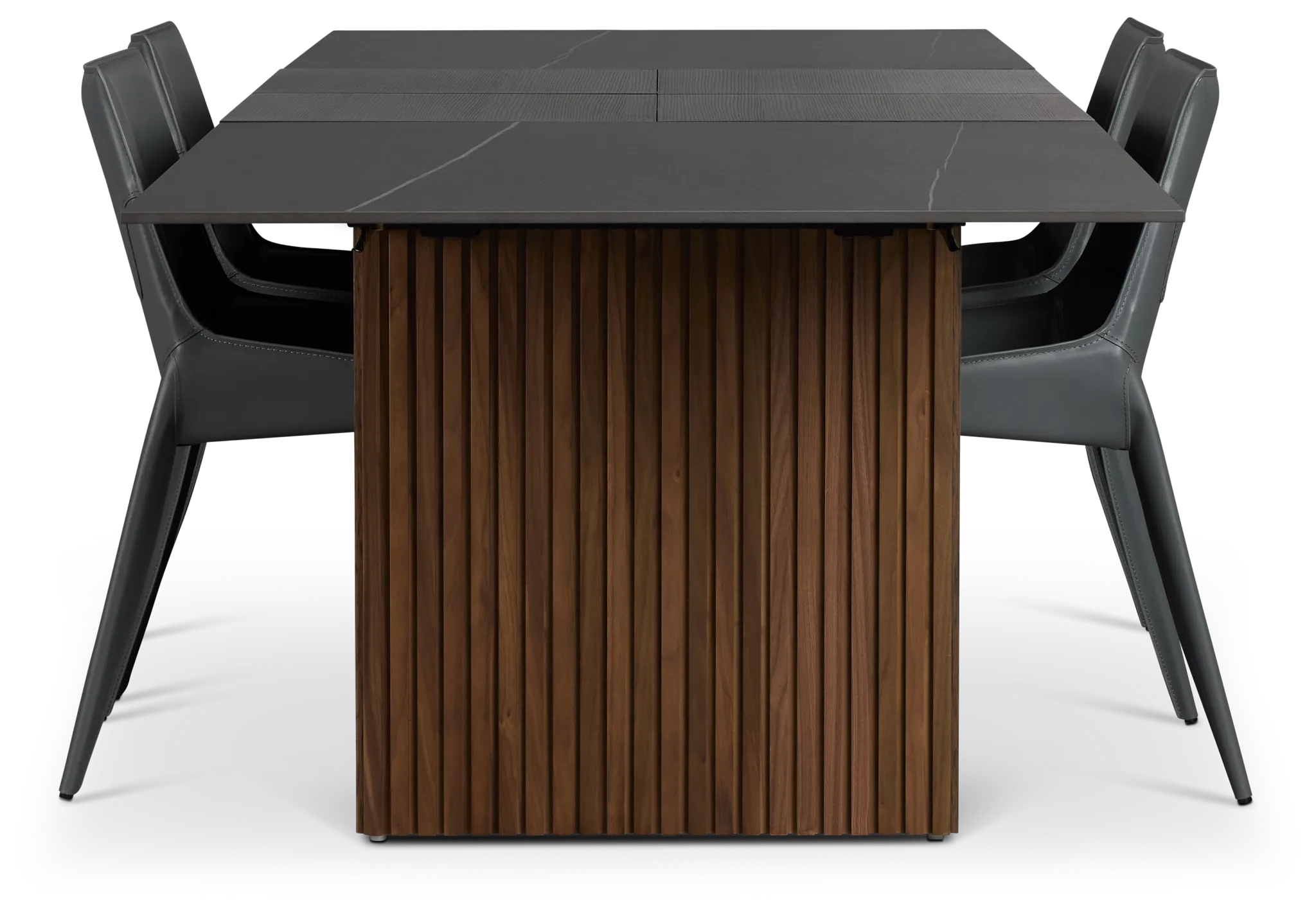 Wayne Two-tone Rect Table With 4 Gray Upholstered Side Chairs