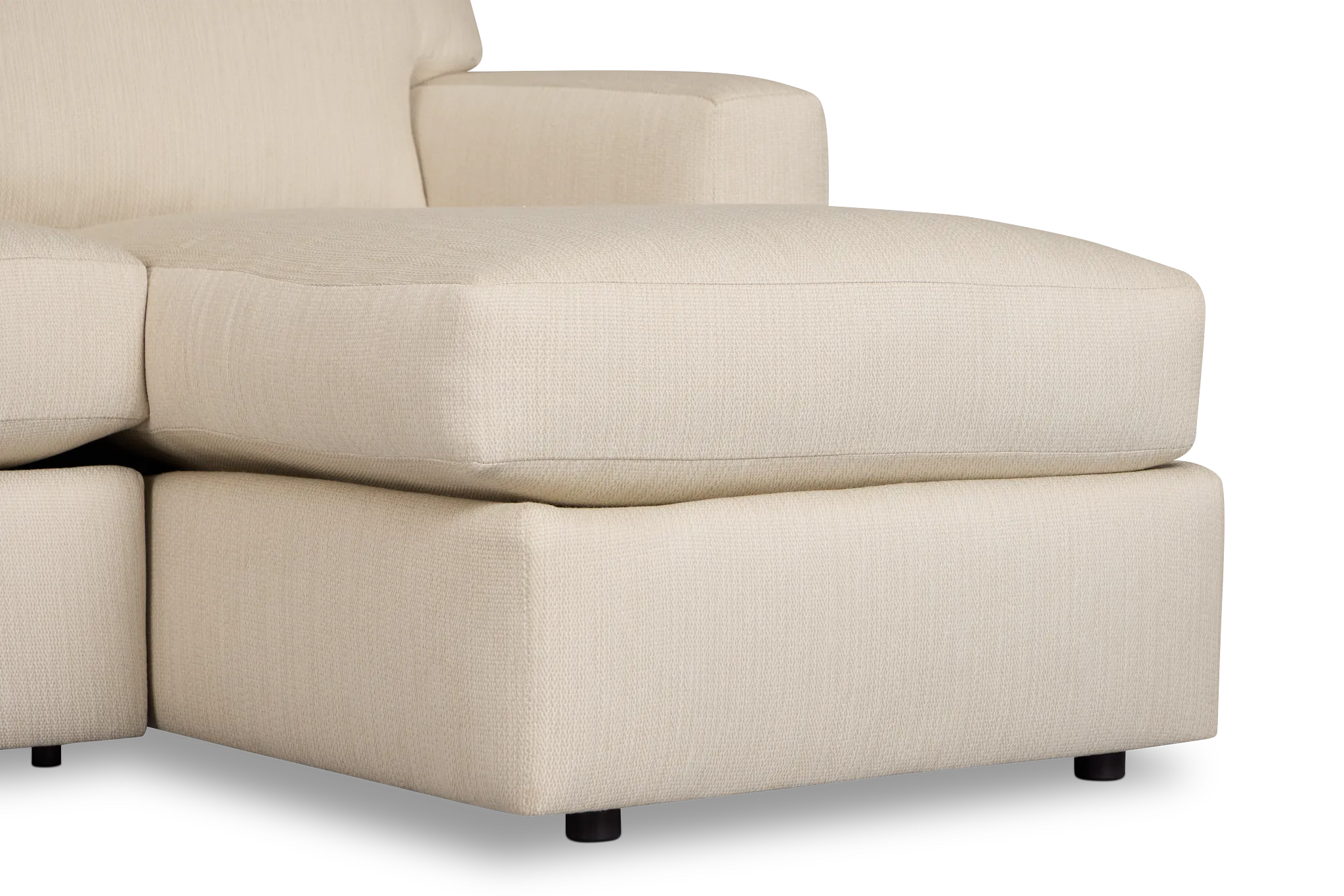 Rhodes Beige Fabric Large Right Chaise Sectional