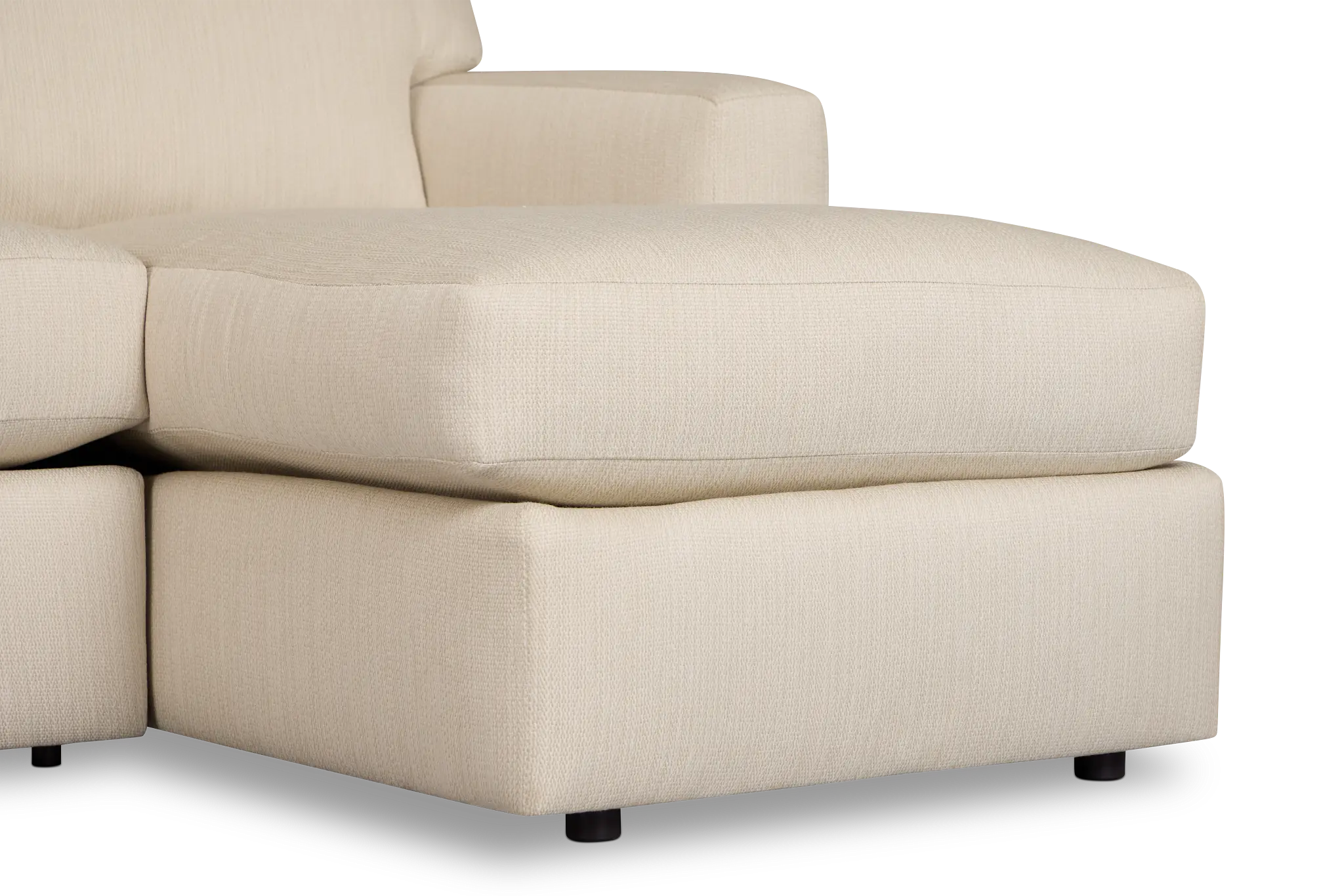 Rhodes Beige Fabric Large Right Chaise Sectional Rhodes Beige Fabric Large Right Chaise Sectional