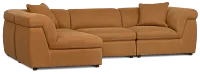 Aria Medium Brown Micro Immersive 4-piece Modular Sectional W/2 Speakers