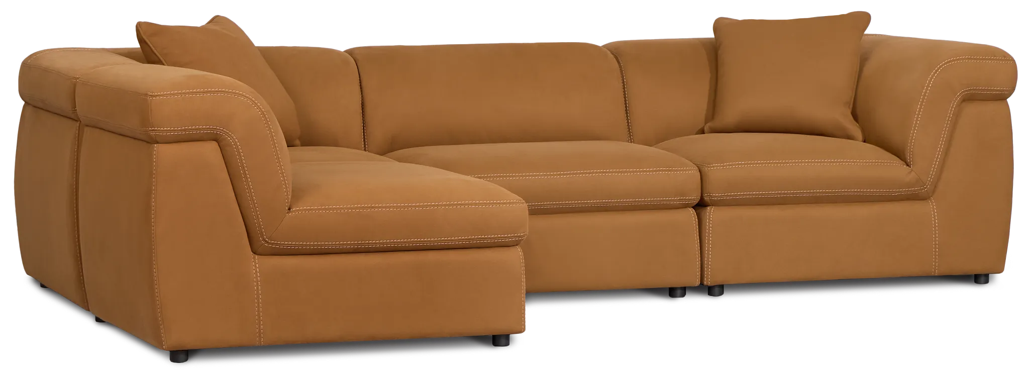 Aria Medium Brown Micro Immersive 4-piece Modular Sectional W/2 Speakers