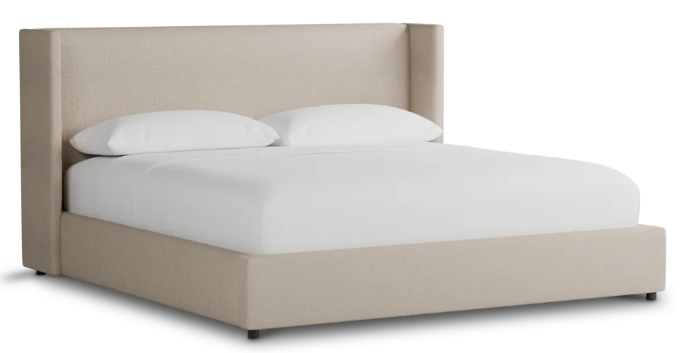 Captiva Linen Beige 48" Upholstered Shelter Bed