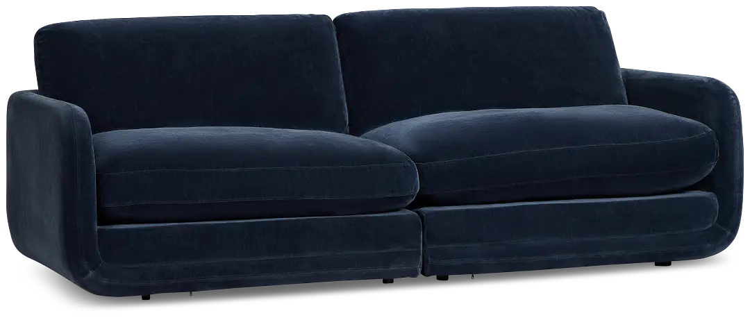 Jules Dark Blue Velvet 2 Piece Modular Sofa Jules Dark Blue Velvet 2 Piece Modular Sofa