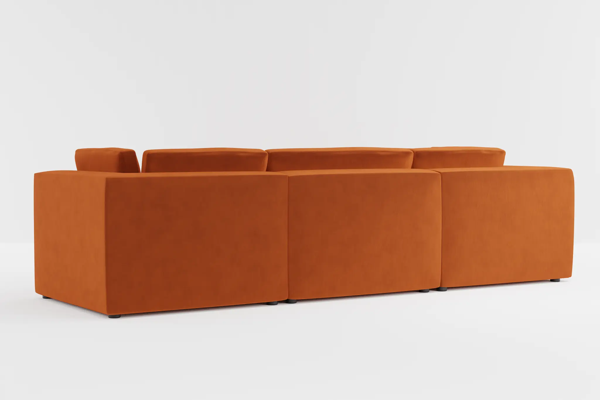 Destin Joya Orange Velvet 5pc Bumper Sectional Destin Joya Orange Velvet 5pc Bumper Sectional