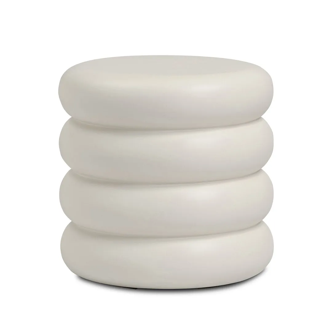 Four Hands West Ivory Concrete Round End Table