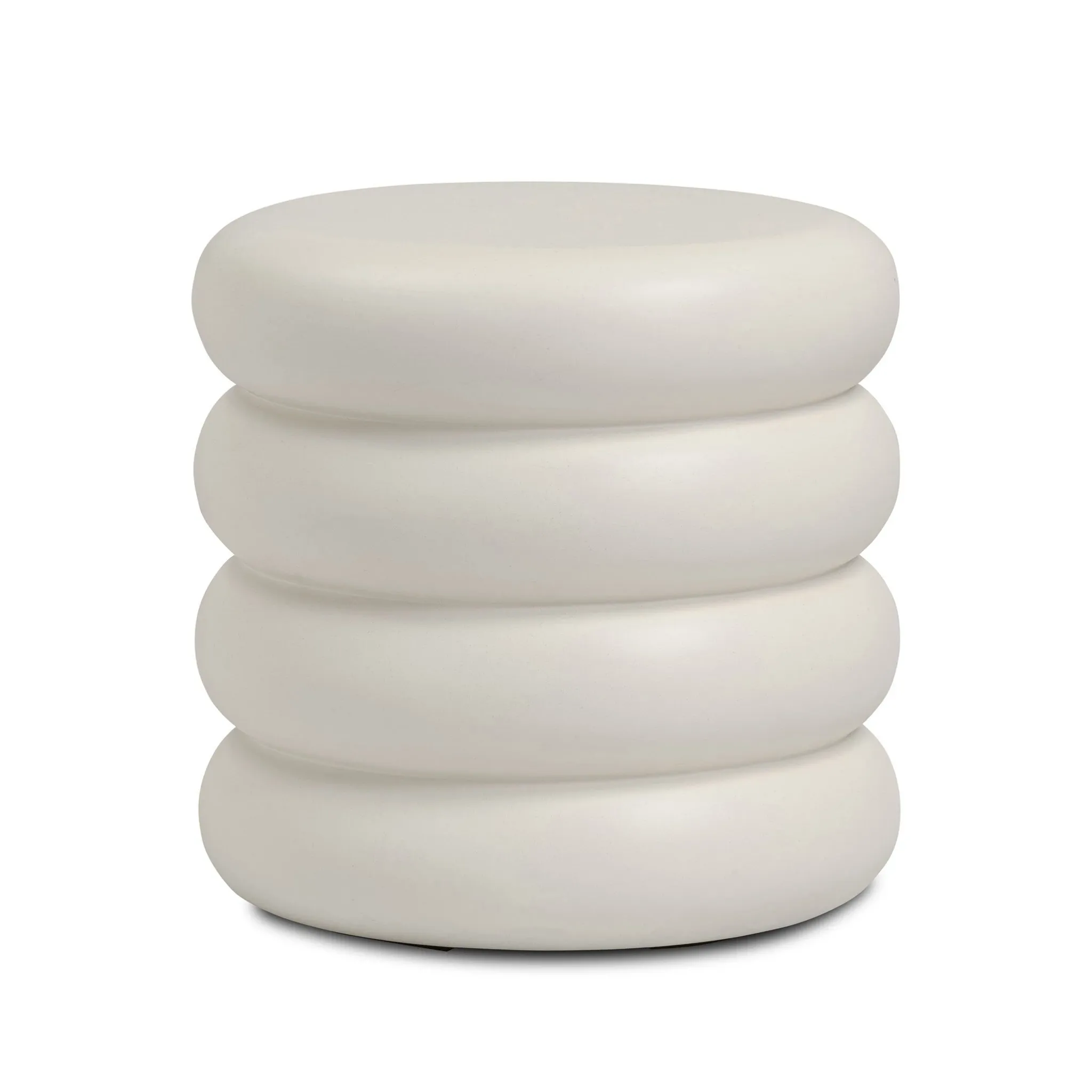 Four Hands West Ivory Concrete Round End Table
