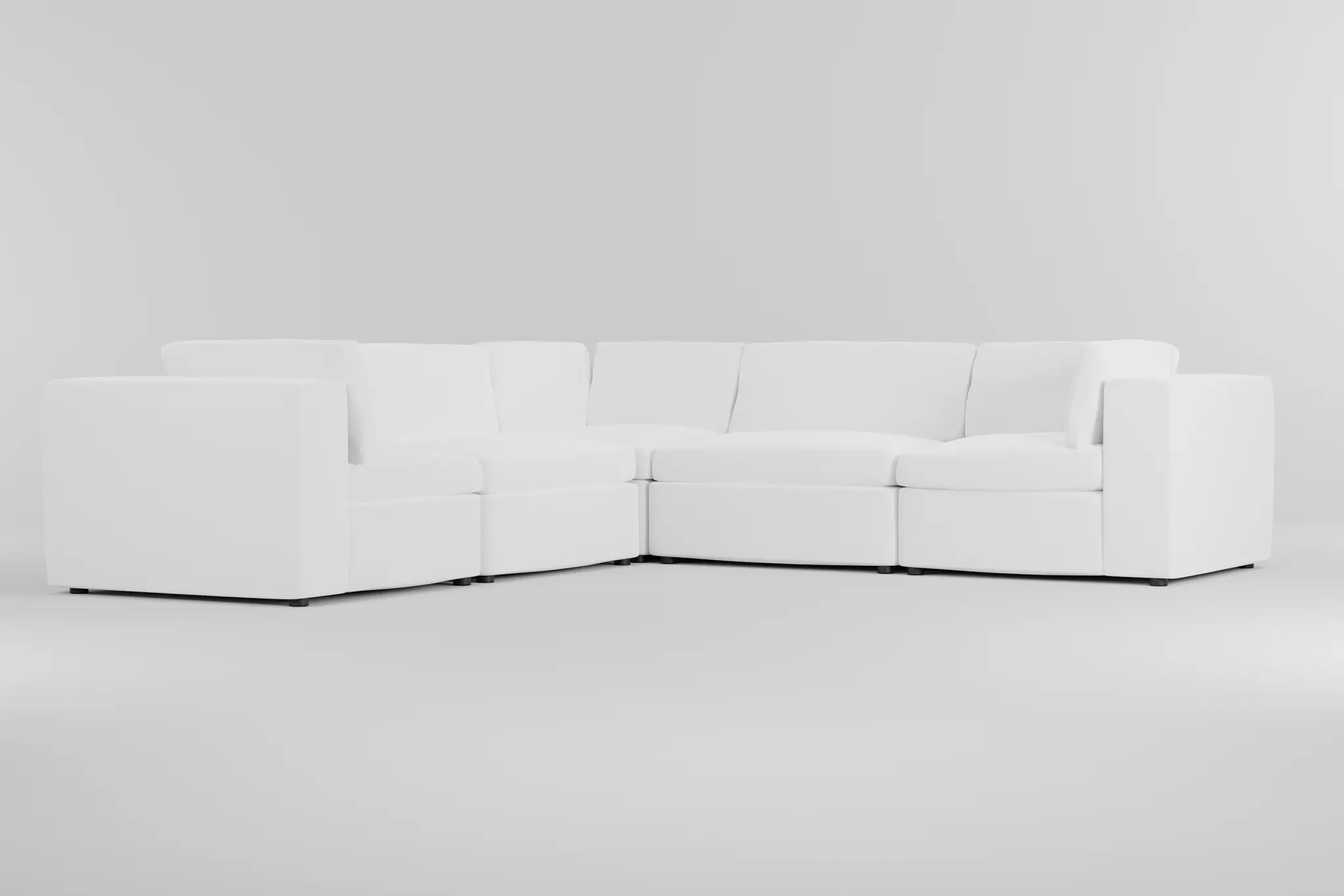 Destin Suave White Fabric 5-piece Modular Sectional Destin Suave White Fabric 5-piece Modular Sectional