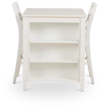 Edgartown White Storage High Table & 2 White Wood Barstools