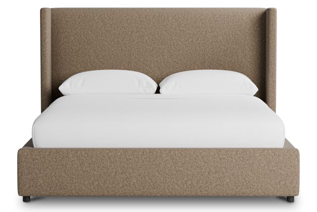 Captiva Merino Brown 48" Upholstered Shelter Bed