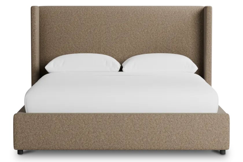 Captiva Merino Brown 48" Upholstered Shelter Bed