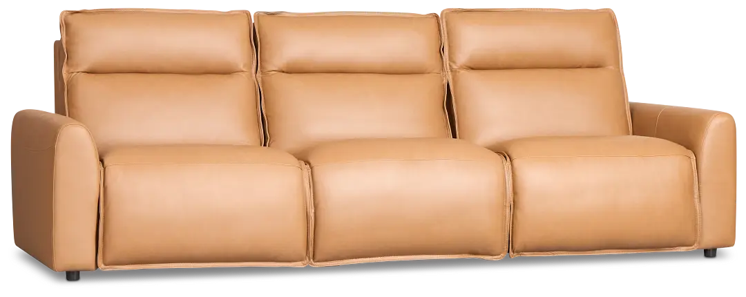 Edison Medium Brown Leather/Vinyl 3-piece Modular Power Sofa Edison Medium Brown Leather/Vinyl 3-piece Modular Power Sofa