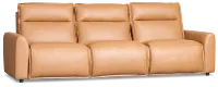 Edison Medium Brown Leather/Vinyl 3-piece Modular Power Sofa