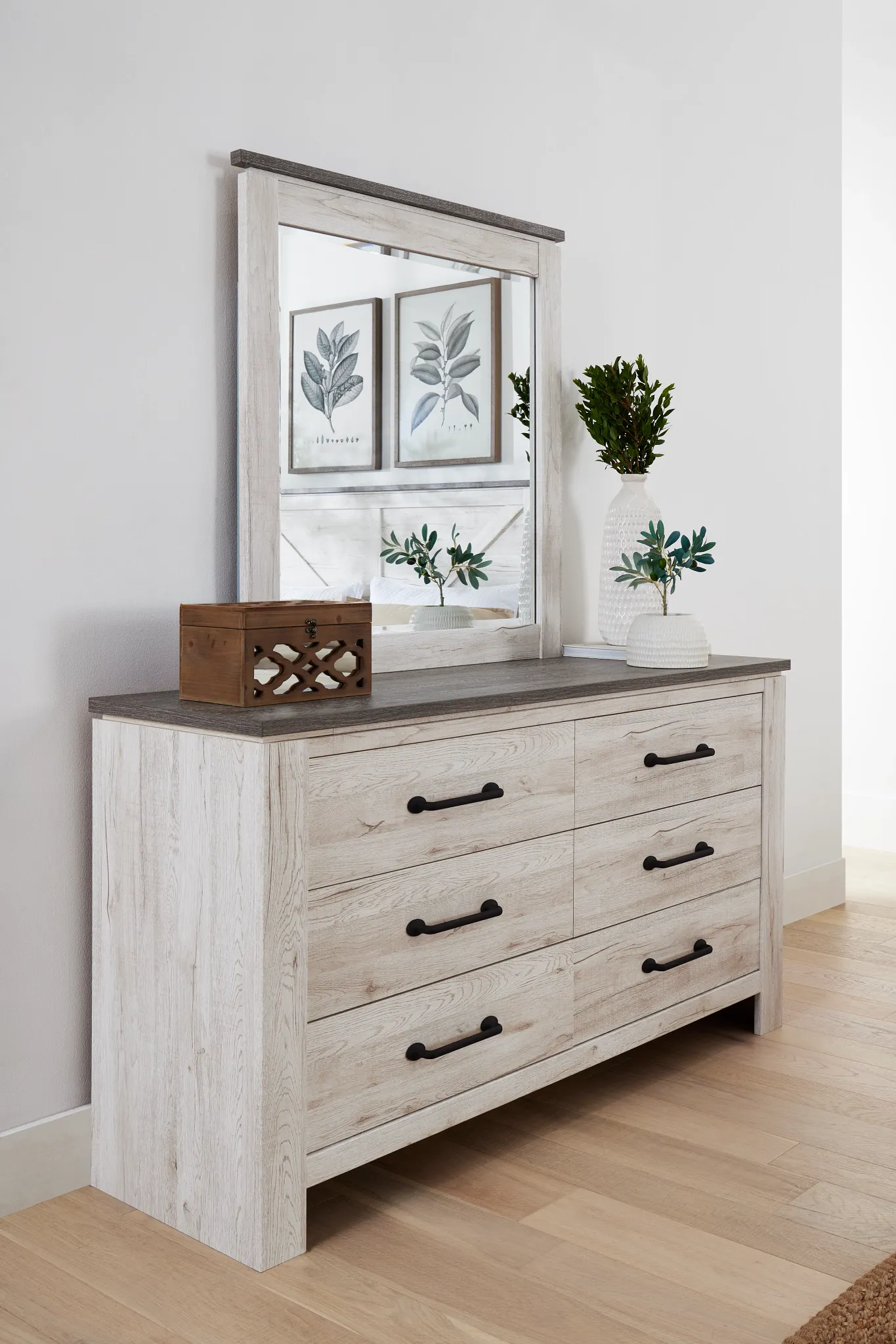 Blueridge Two-tone Dresser & Mirror