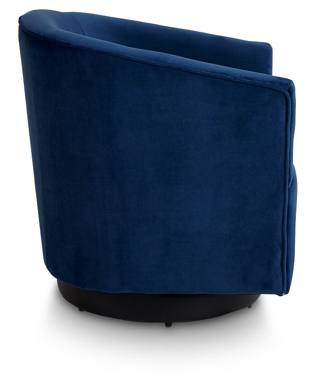 Charlotte Dark Blue Velvet Swivel Accent Chair