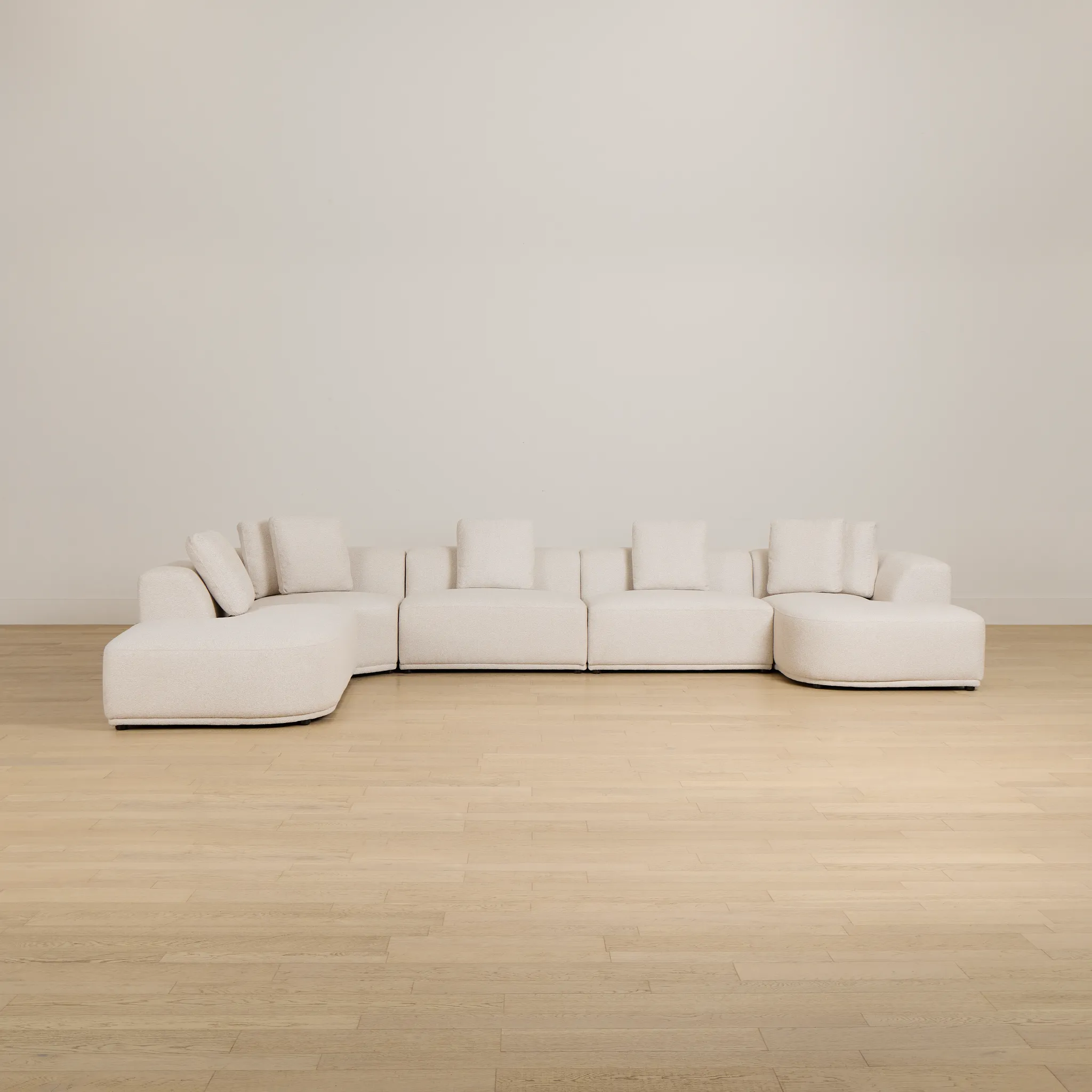 Catalina Beige Fabric Large Right Chaise Sectional