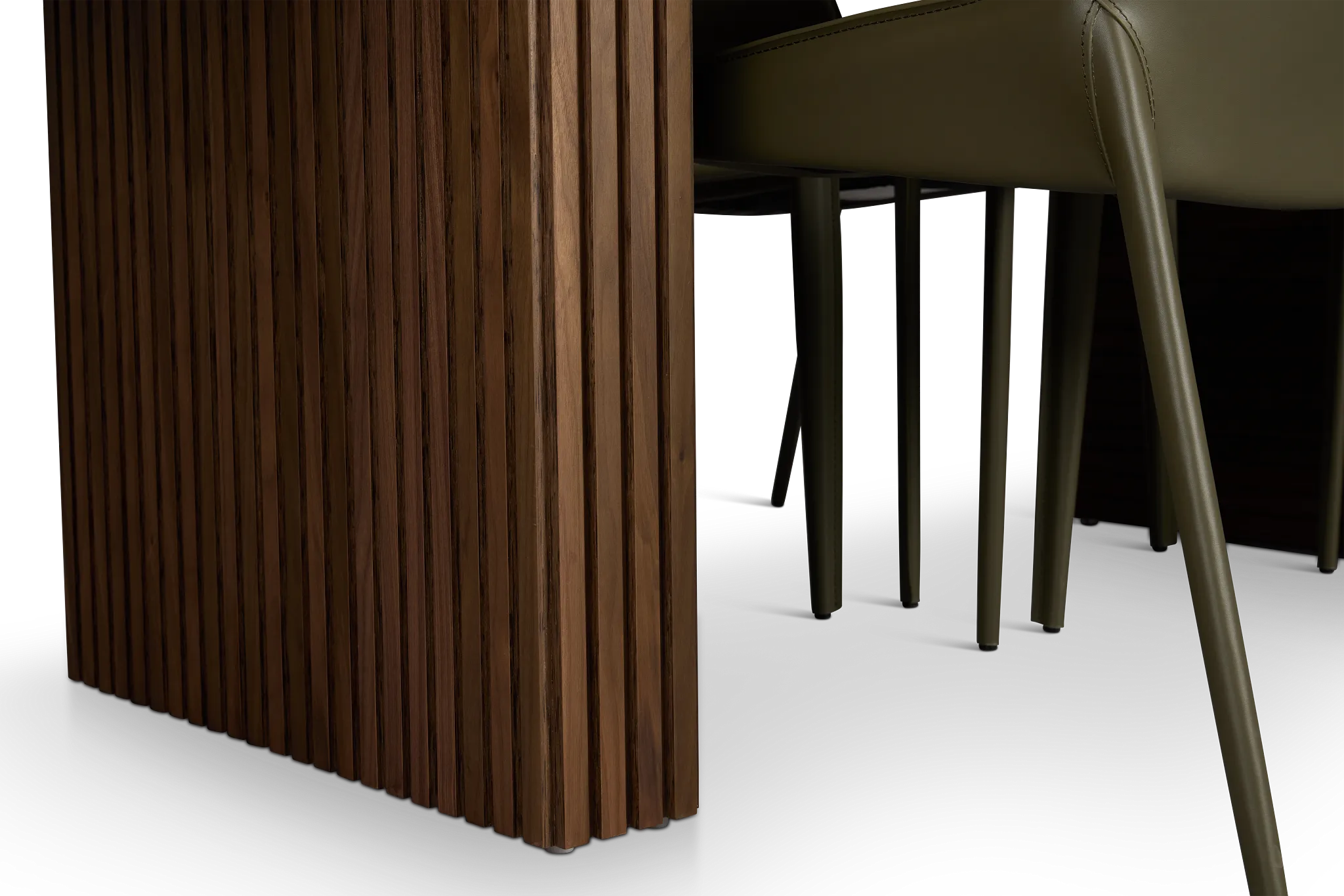 Wayne Two-tone Stone Rectangular Table & 4 Dark Green Upholstered Chair