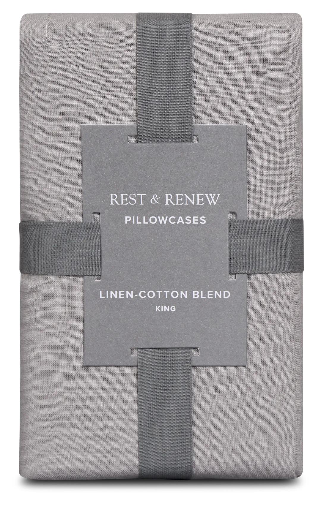 Rest & Renew Linen Blend Gray Set Of 2 Pillowcases