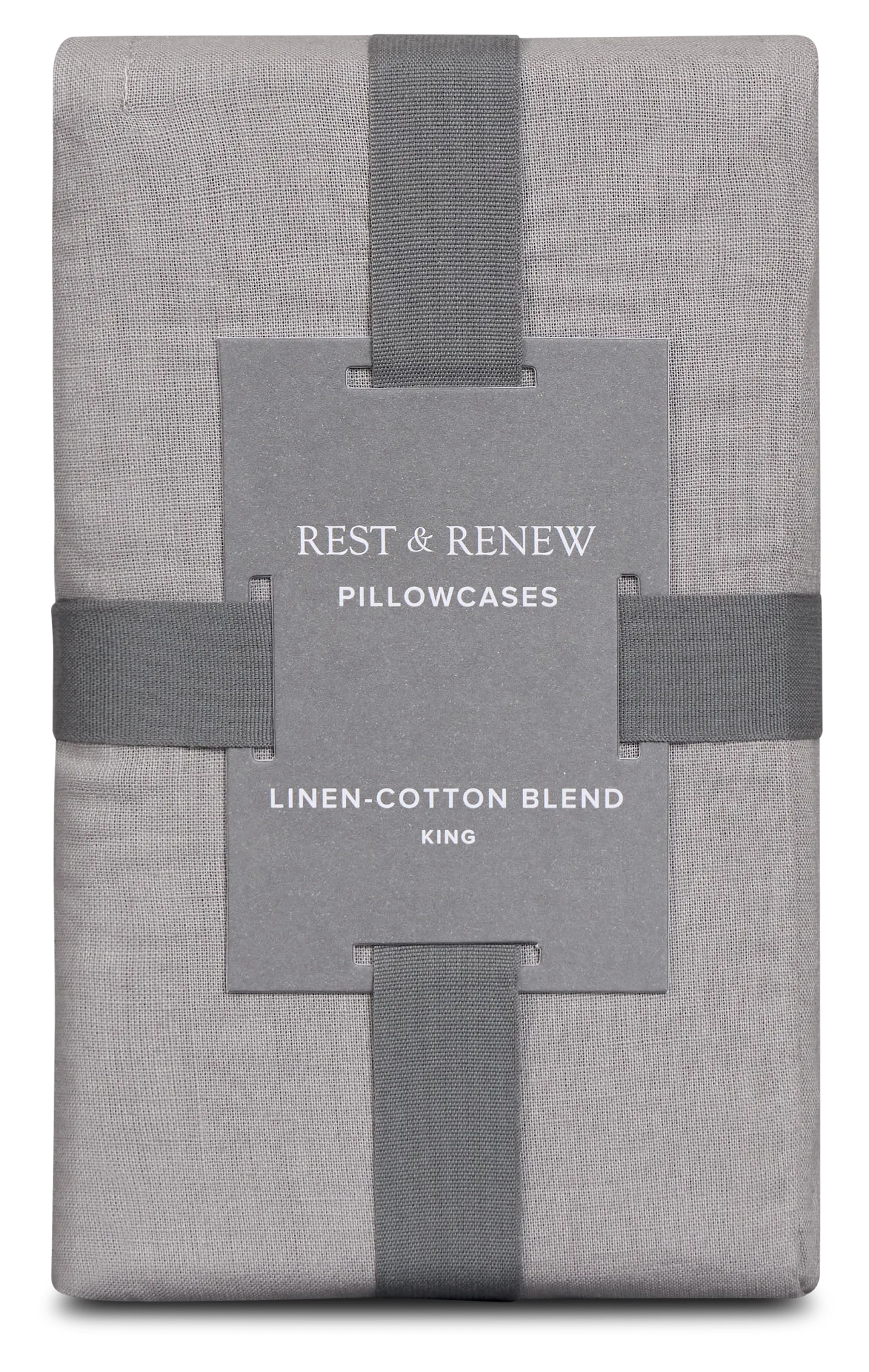 Rest & Renew Linen Blend Gray Set Of 2 Pillowcases