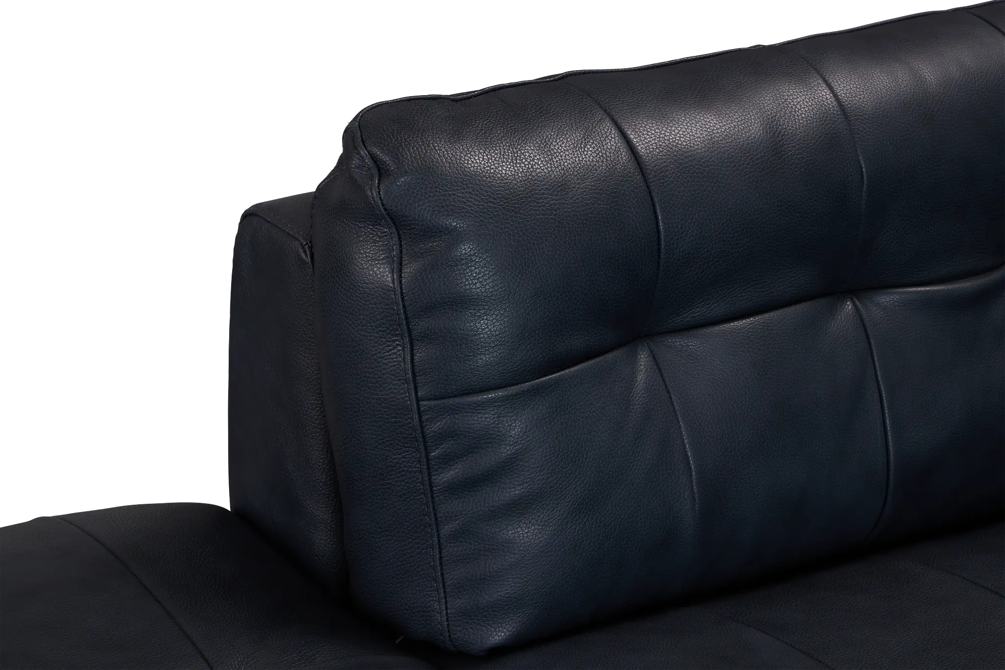 Rowan Navy Leather Small Left Bumper Sectional Rowan Navy Leather Small Left Bumper Sectional