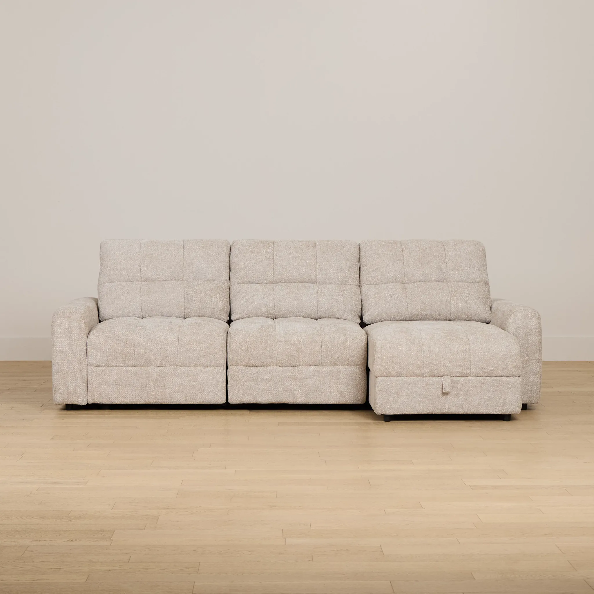 Hendrix Light Taupe Fabric Right Power Extension Chaise Sectional