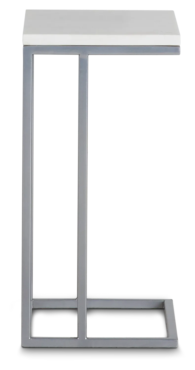 Tayah Silver Marble Chairside Table