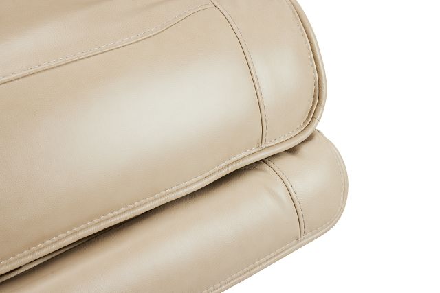 Casey Light Beige Lthr/vinyl Small Two-arm Power Reclining Sectional