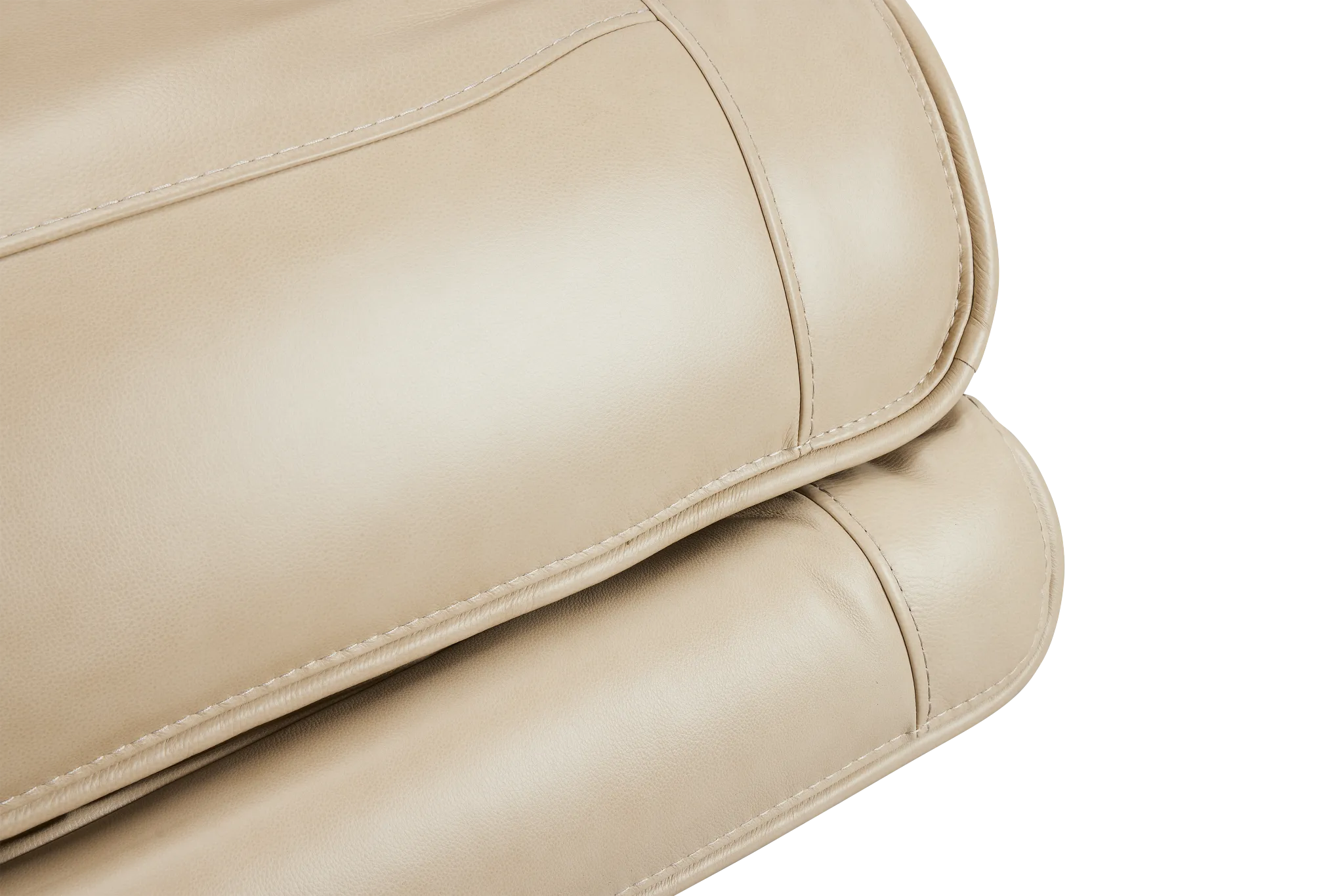 Casey Light Beige Lthr/vinyl Small Two-arm Power Reclining Sectional