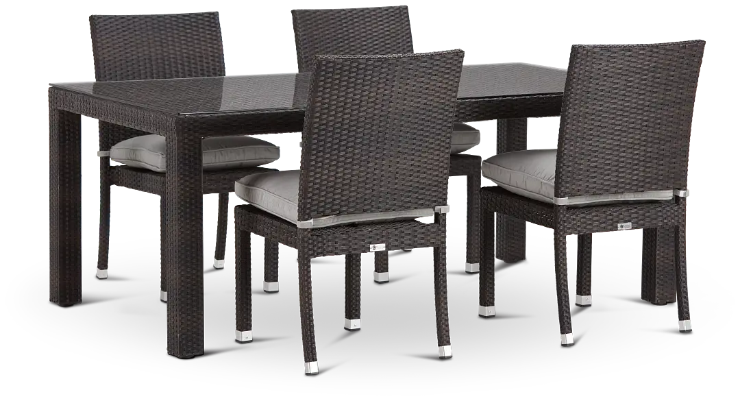 Zen Gray 72" Rectangular Table & 4 Chairs Zen Gray 72" Rectangular Table & 4 Chairs