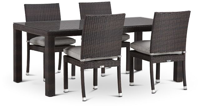 Zen Gray 72" Rectangular Table & 4 Chairs