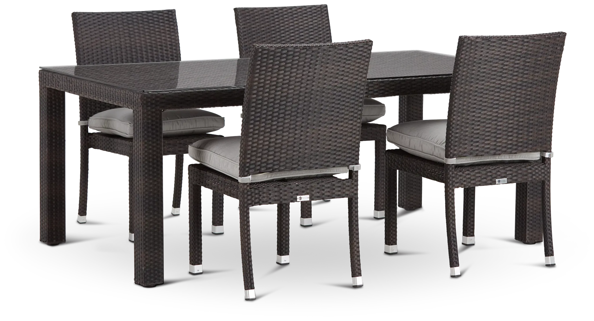 Zen Gray 72" Rectangular Table & 4 Chairs