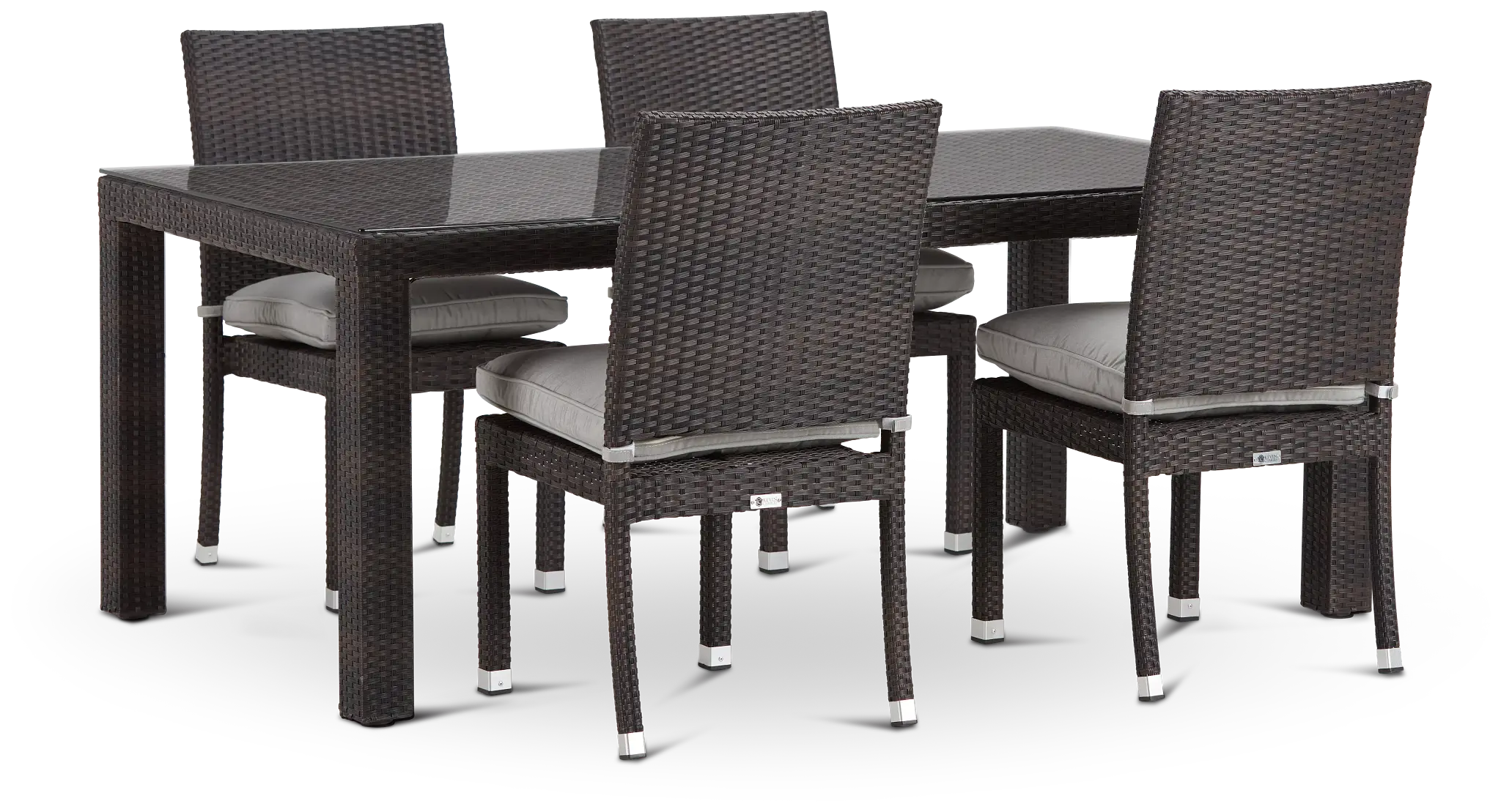 Zen Gray 72" Rectangular Table & 4 Chairs Zen Gray 72" Rectangular Table & 4 Chairs