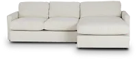 Noah Ivory Fabric Small Right Chaise Sectional