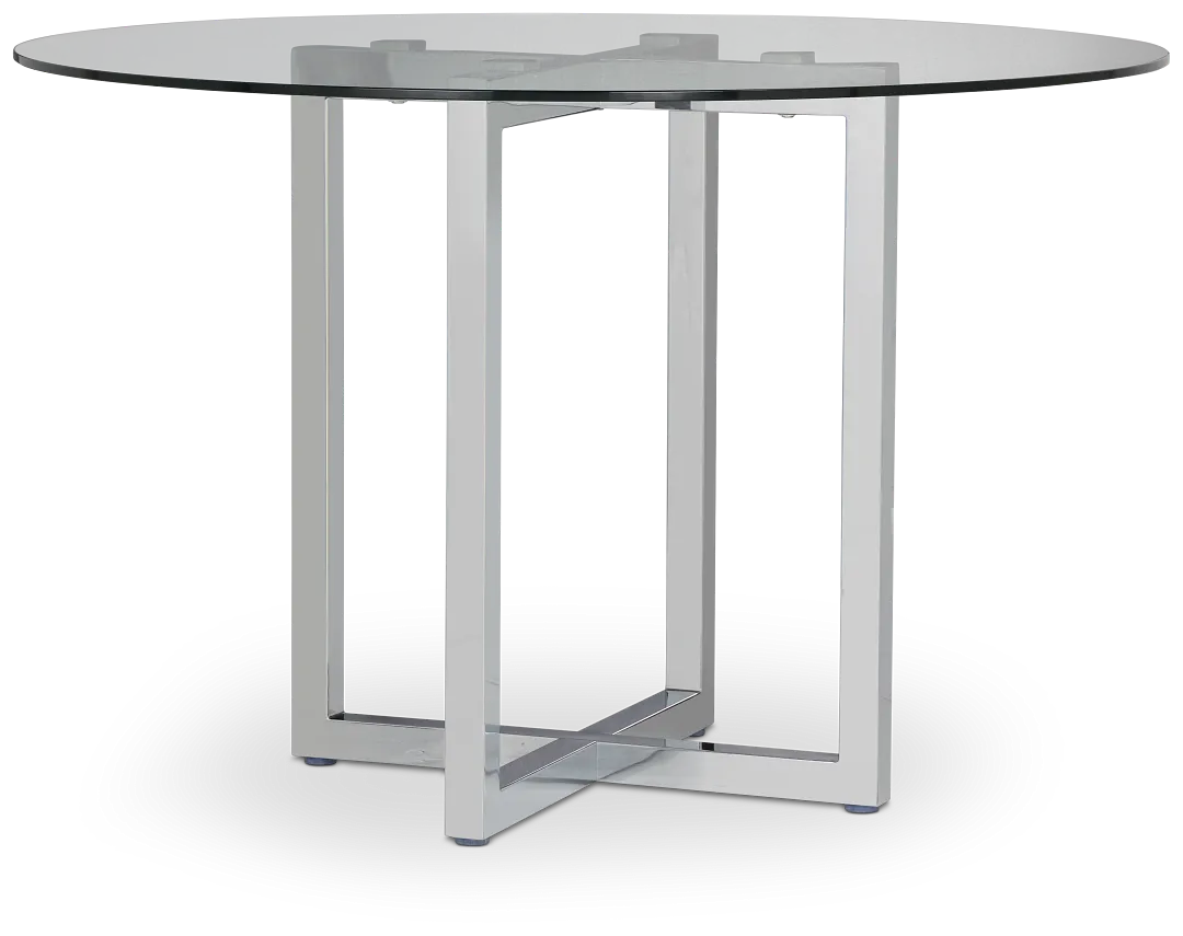 Amalfi Glass Round High Dining Table