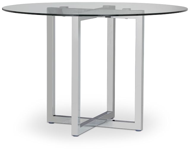 Amalfi Glass Round High Dining Table