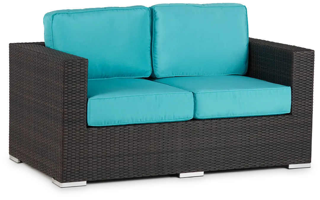 Fina Dark Teal Loveseat Fina Dark Teal Loveseat