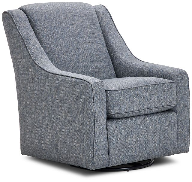 Austin Blue Fabric Swivel Rocker Glider