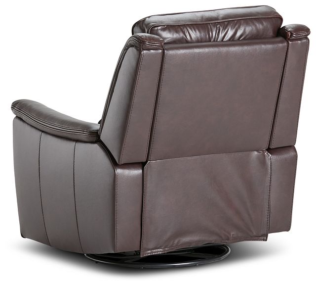 Aiden Brown Leather Swivel Glider Recliner