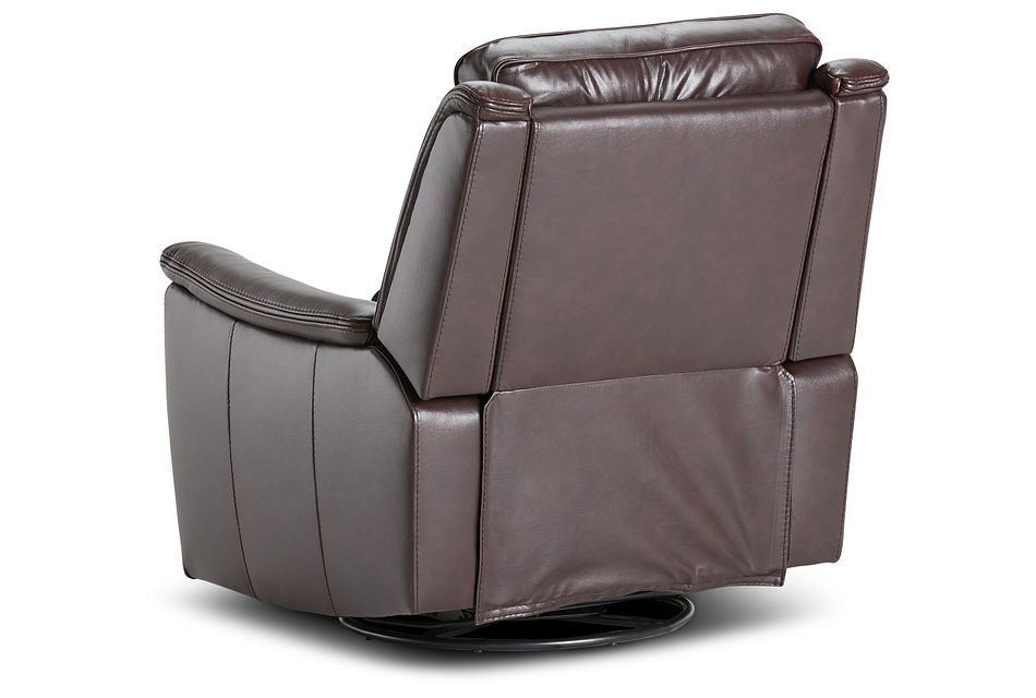 Aiden Brown Leather Swivel Glider Recliner