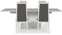 Modena White Rect Table & 4 Chairs