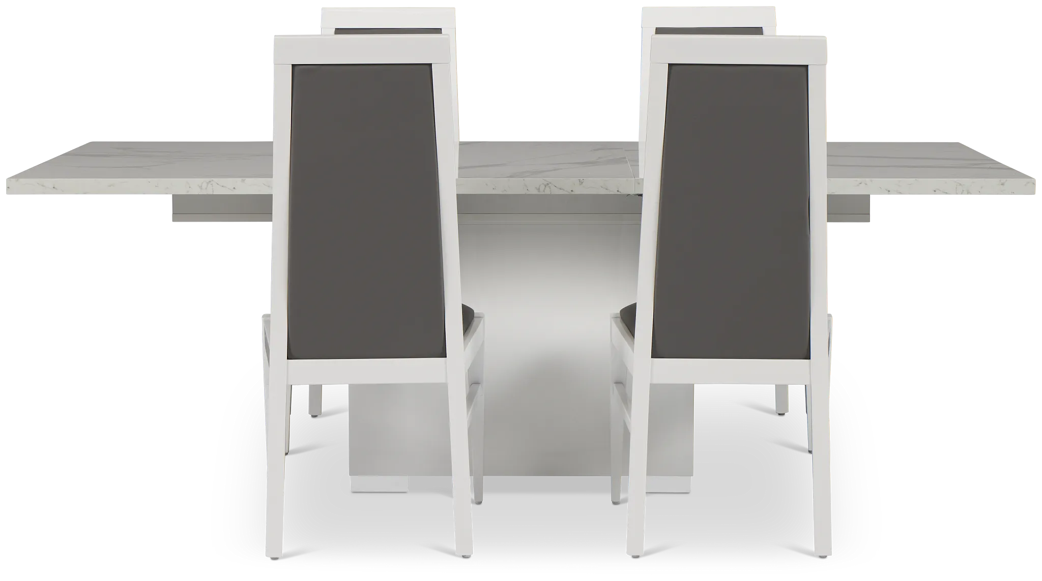 Modena White Rect Table & 4 Chairs