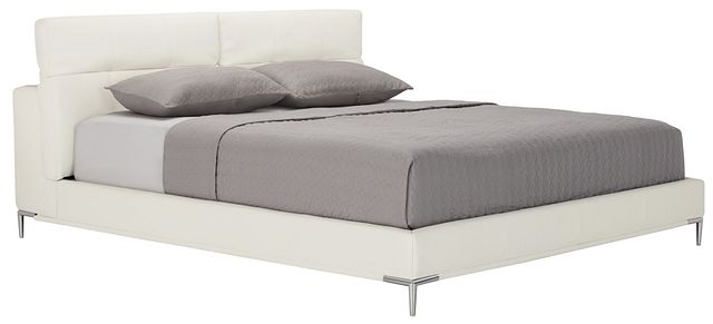 Santino White Micro Platform Bed