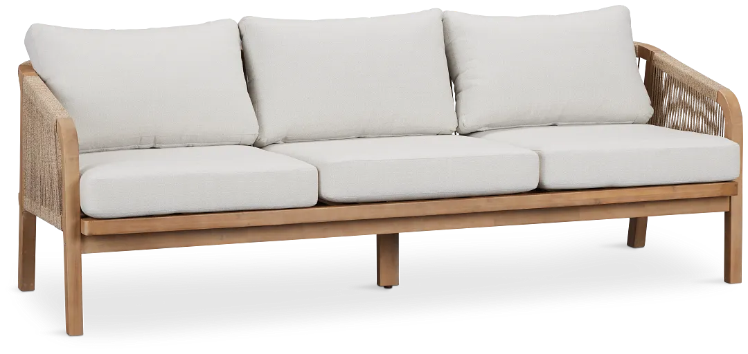 Laguna Light Tone Sofa With Gray Cushions