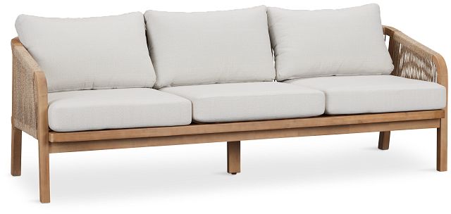 Laguna Light Tone Sofa With Gray Cushions