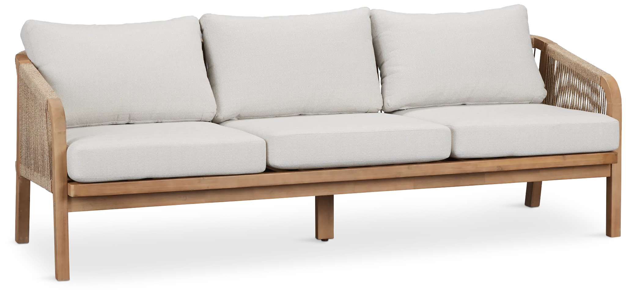 Laguna Light Tone Sofa With Gray Cushions