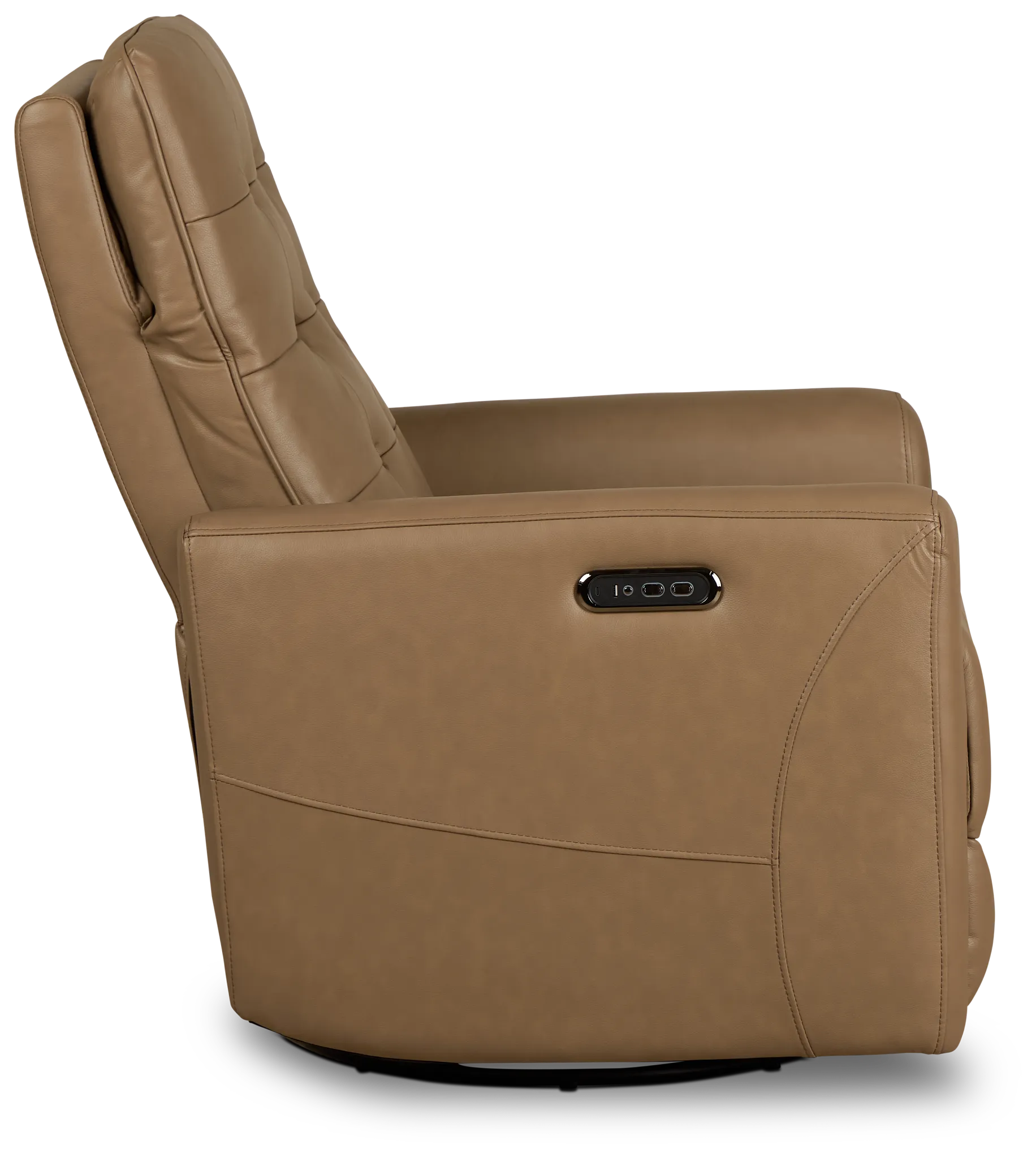 Izzy Brown Lthr/vinyl Power Swivel Glider Recliner