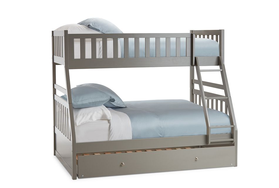 Oakley Gray Trundle Bunk Bed, Twin/Full (0)