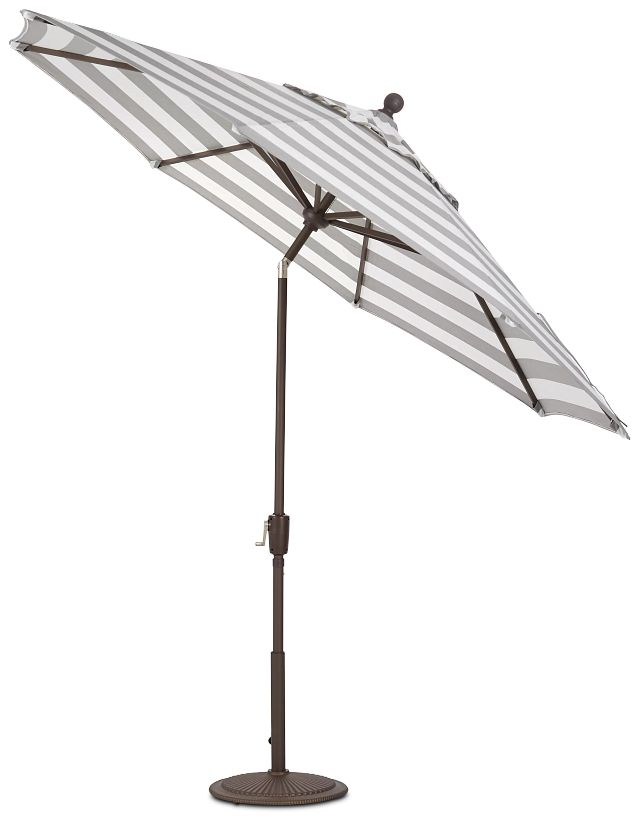 Maui Gray Stripe Umbrella Set